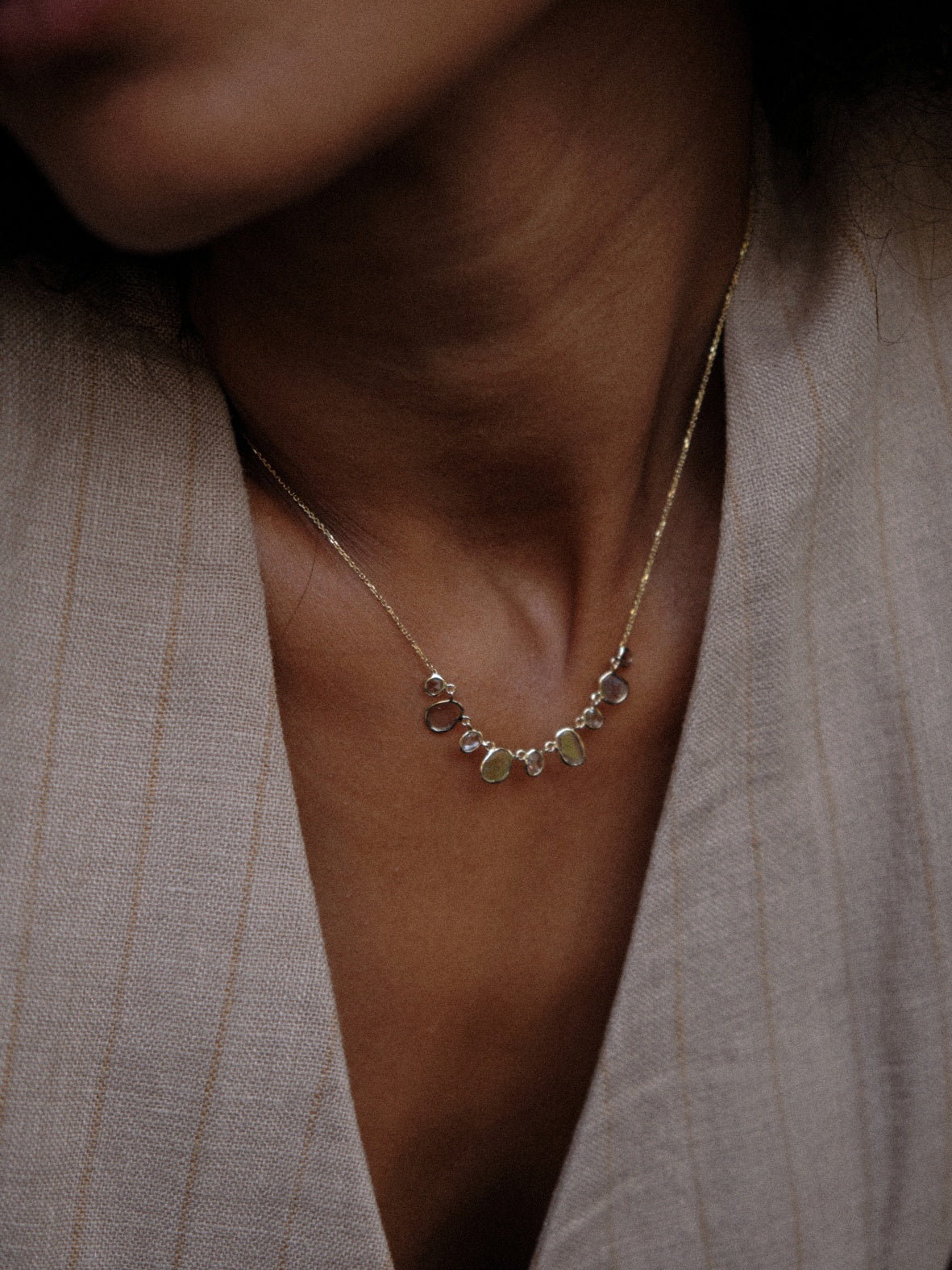 Flat & Rose-cut Diamond Necklace