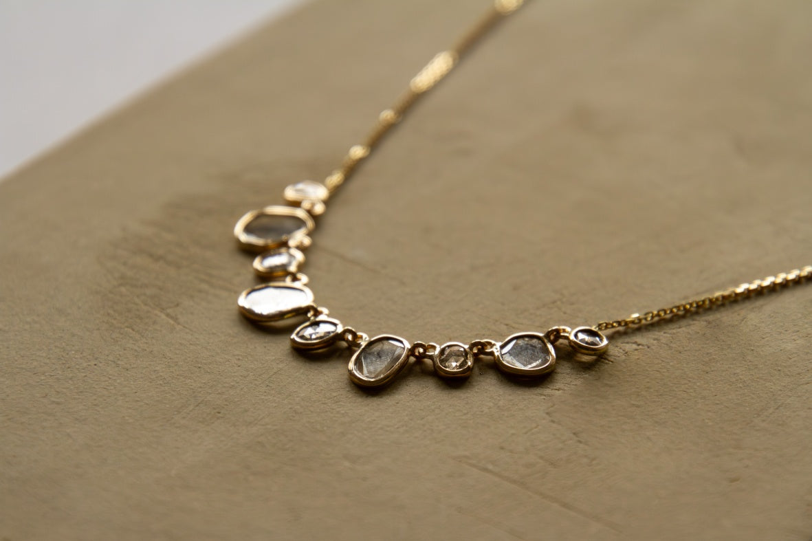 Flat & Rose-cut Diamond Necklace