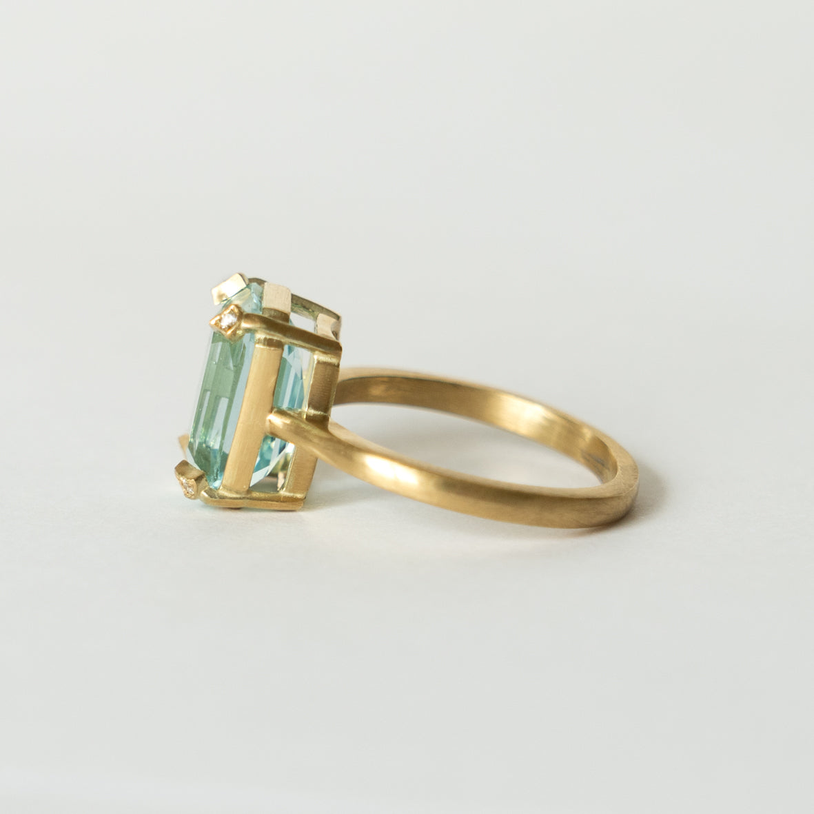 Anillo Emerald Cut Aquamarine