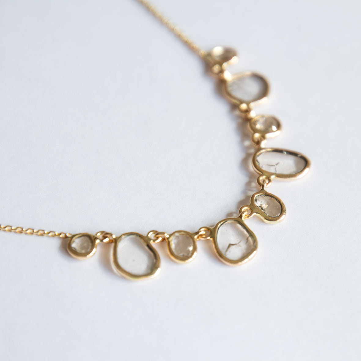 Flat & Rose-cut Diamond Necklace