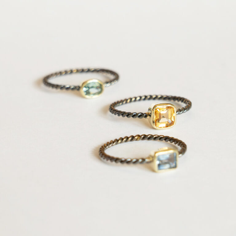 Anillo Twist Orange Sapphire