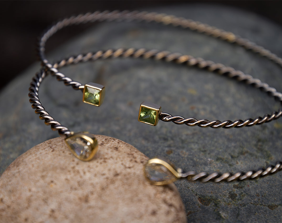 Pulsera Twist Zafiro Blanco