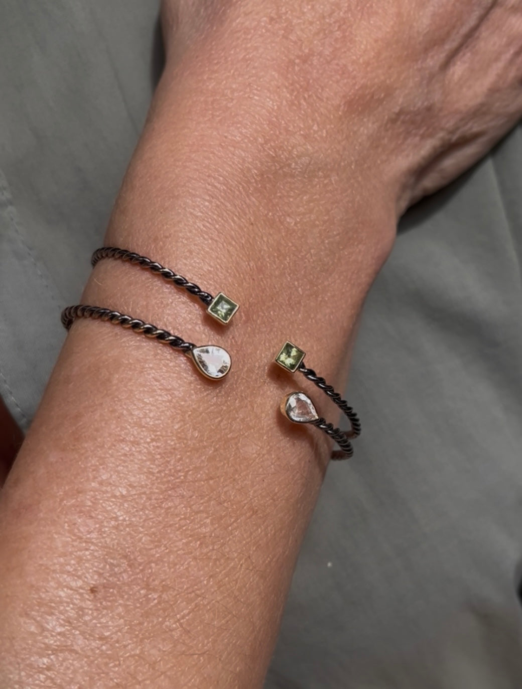 Pulsera Twist Zafiro Verde