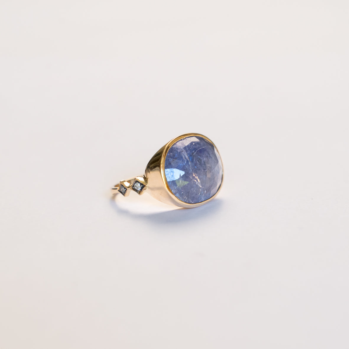 Oval Tanzanite Ring with Diamonds