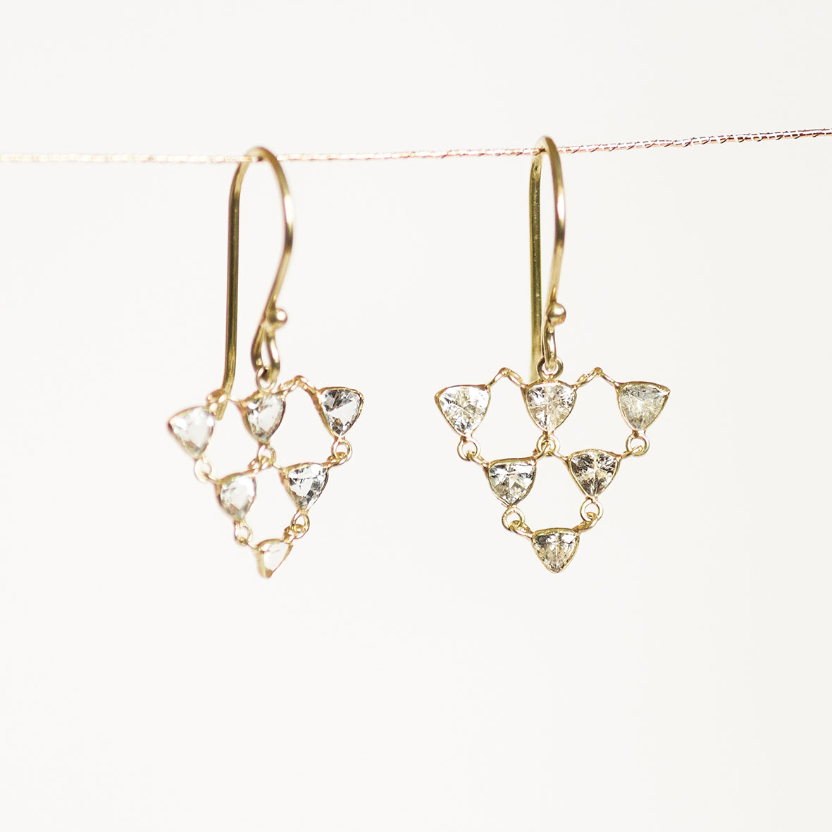 Sapphire Triangle Earrings