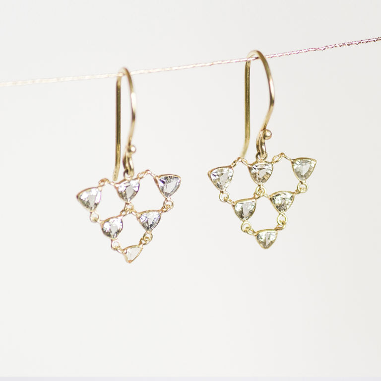 Sapphire Triangle Earrings