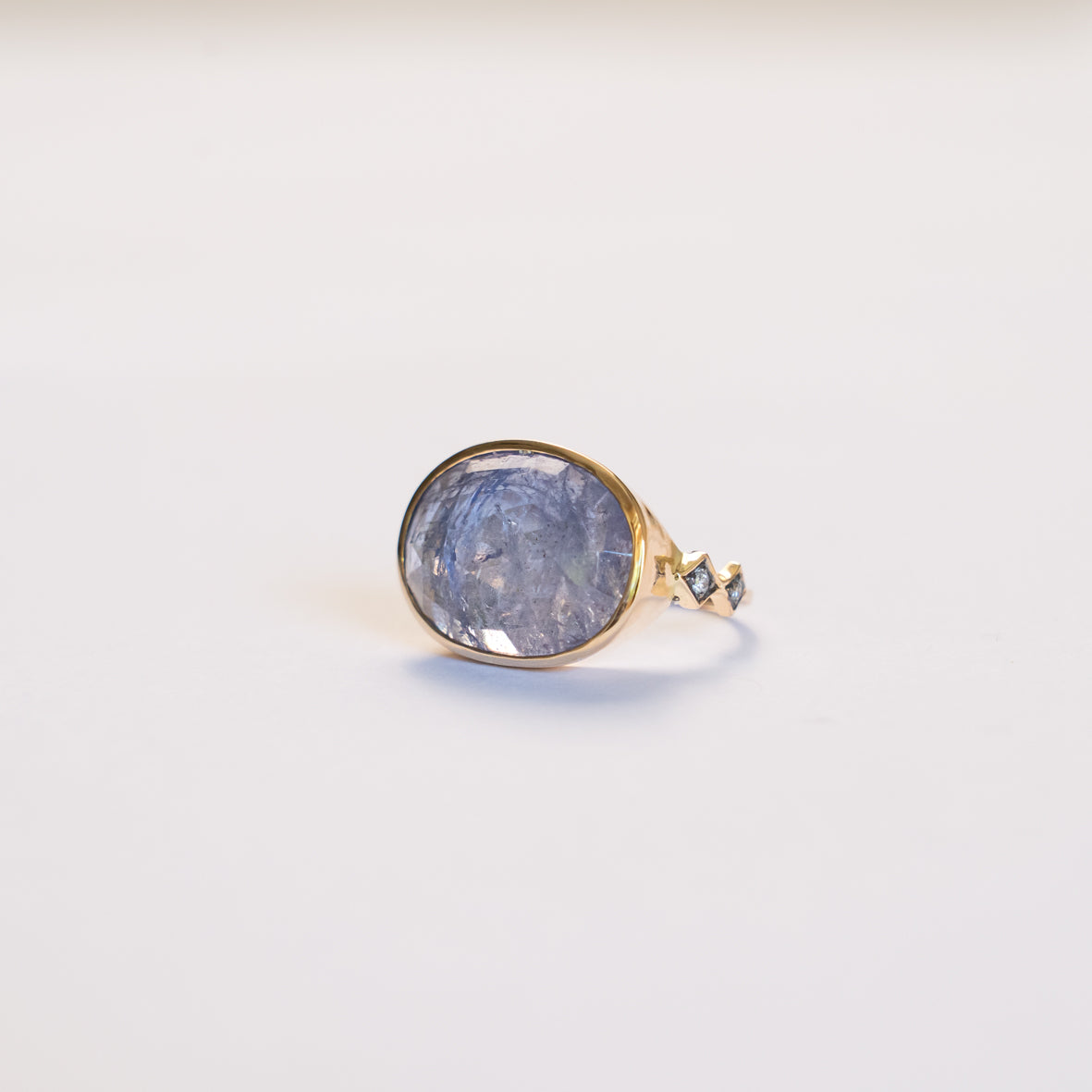 Oval Tanzanite Ring with Diamonds