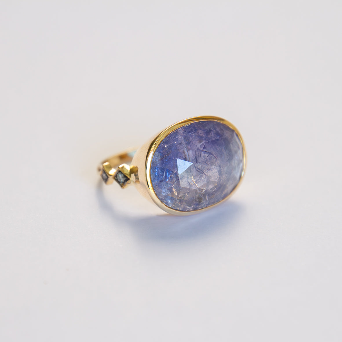 Oval Tanzanite Ring with Diamonds