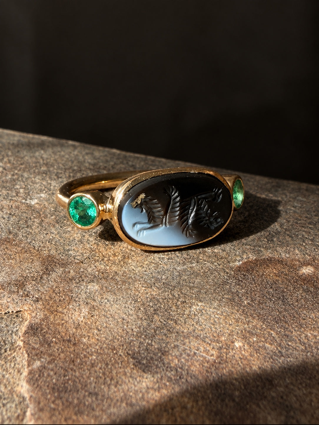 Silk Road Agate Amulet Ring