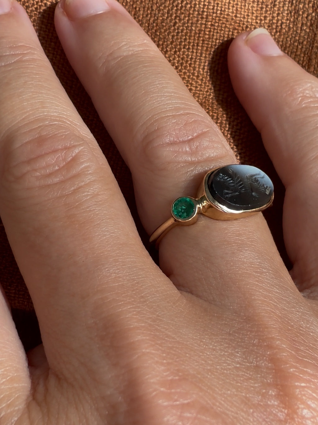 Silk Road Agate Amulet Ring