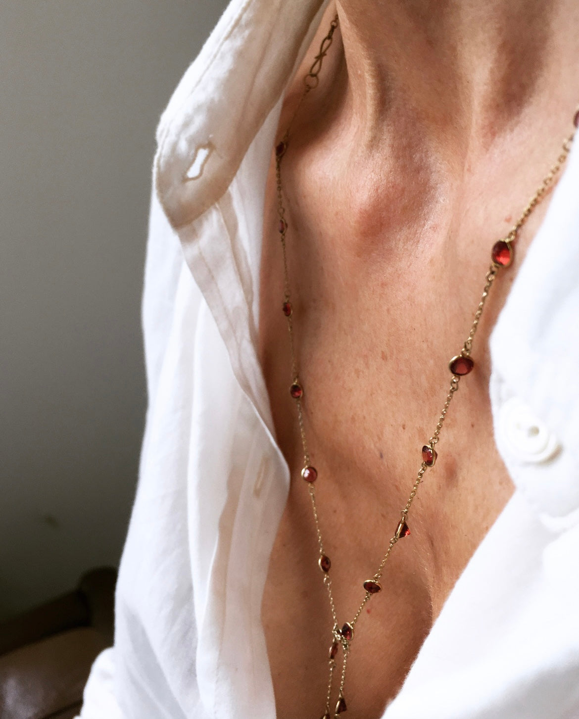 Collar Garnet Long Chain