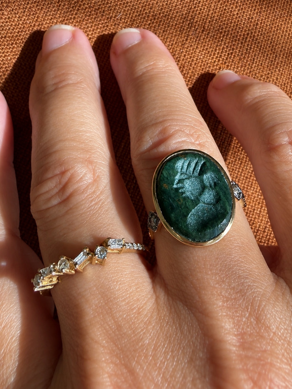 Silk Road Green Amulet Ring