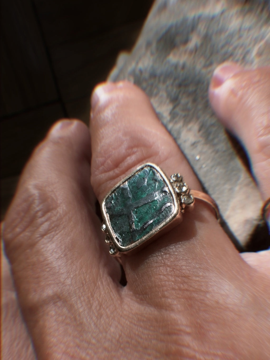 Rah Square Coin Ring